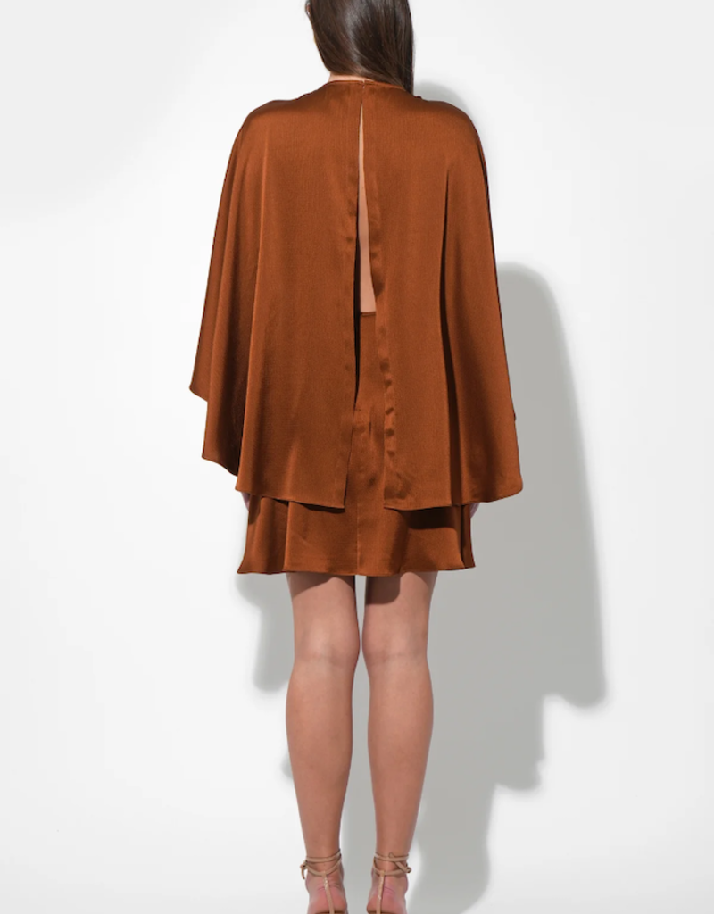 Adelyn Rae Soraia Cape Mini Dress in Toffee