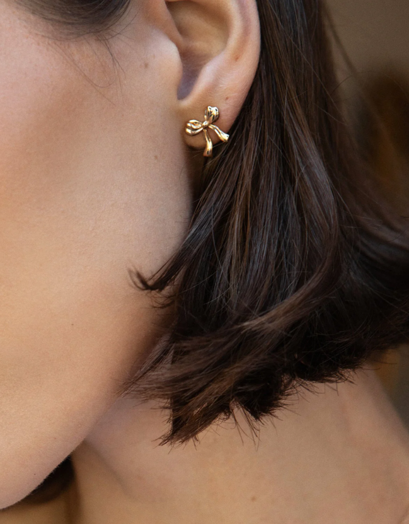 Leah Alexandra Bow Petite Earring - Gold