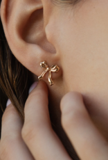 Leah Alexandra Bow Petite Earring - Gold