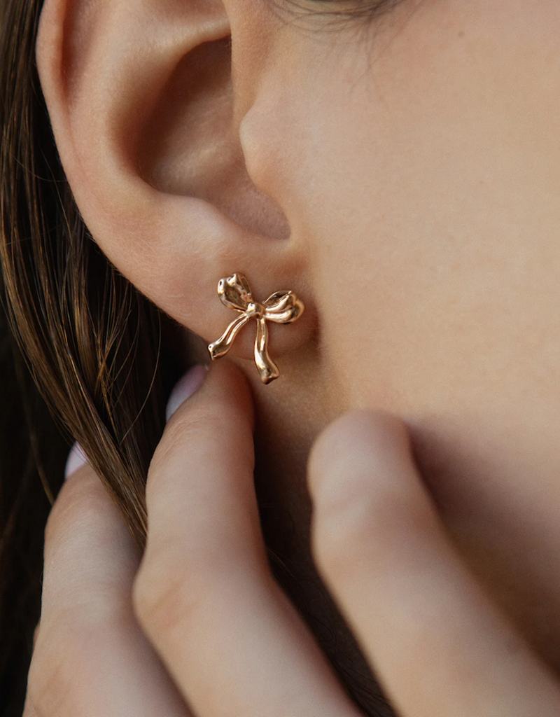 Leah Alexandra Bow Petite Earring - Gold