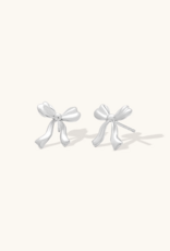 Leah Alexandra Bow Petite Earrings - Silver