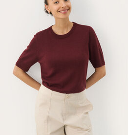 Part Two Natanya Short Sleeve Knit in Tawny Port