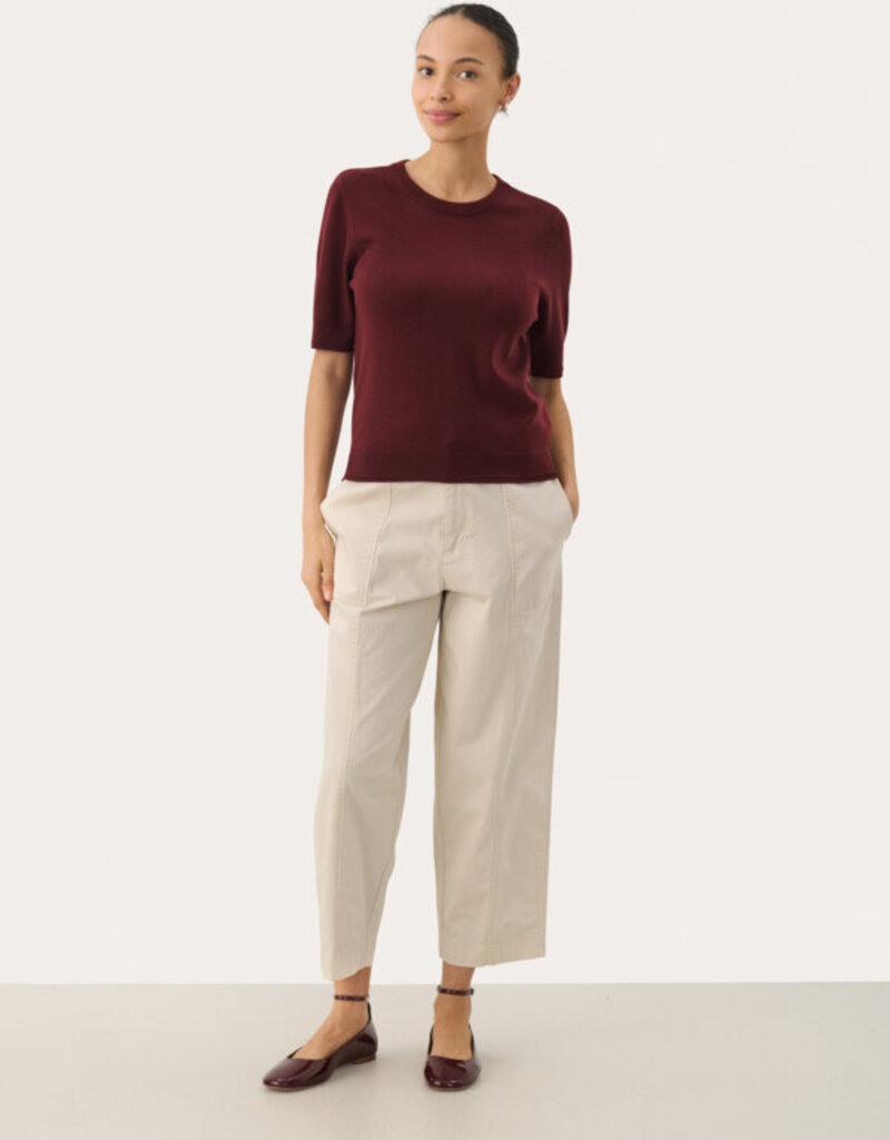 Part Two Natanya Short Sleeve Knit in Tawny Port