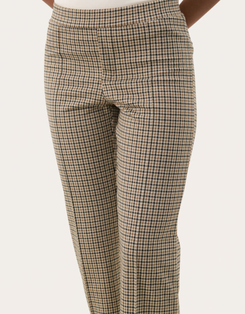 Part Two Pontas Pant in Toasted Coconut Check