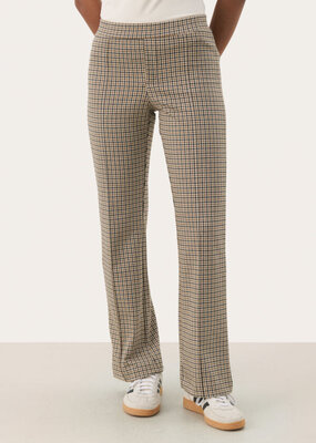 Part Two Pontas Pant in Toasted Coconut Check