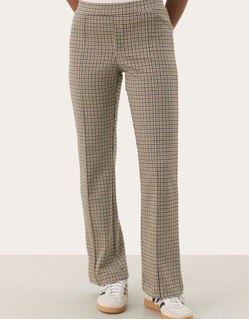 Part Two Pontas Pant in Toasted Coconut Check