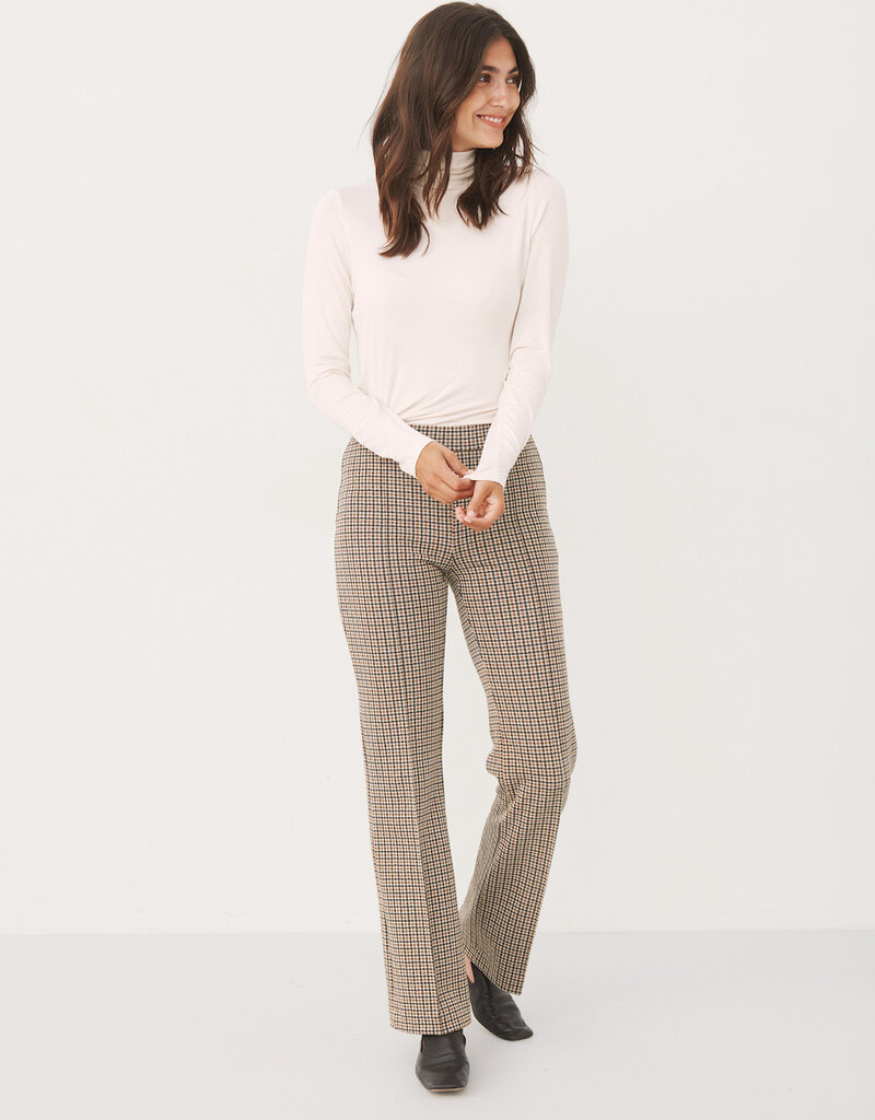 Part Two Pontas Pant in Toasted Coconut Check