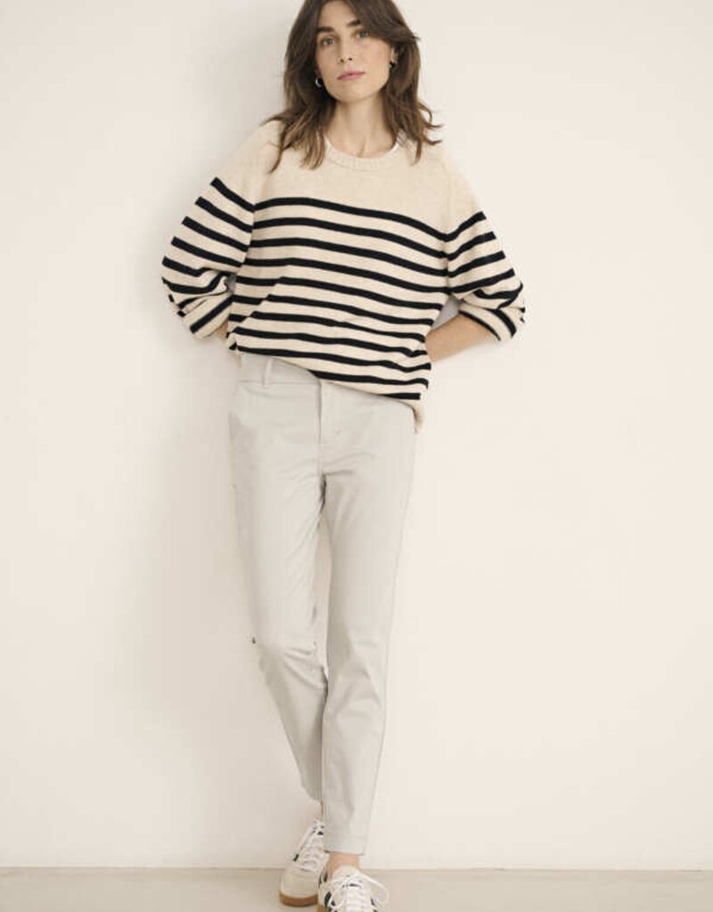 Part Two Niaka Knit Pullover in Black Stripe