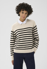 Part Two Niaka Knit Pullover in Black Stripe