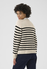 Part Two Niaka Knit Pullover in Black Stripe