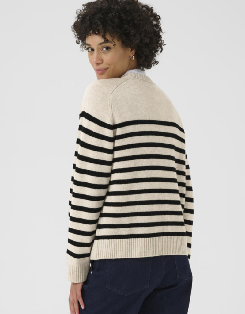 Part Two Niaka Knit Pullover in Black Stripe