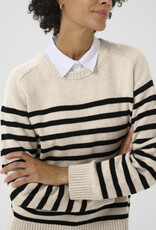 Part Two Niaka Knit Pullover in Black Stripe