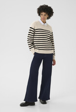 Part Two Niaka Knit Pullover in Black Stripe
