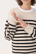 Part Two Niaka Knit Pullover in Black Stripe