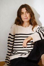 Part Two Niaka Knit Pullover in Black Stripe
