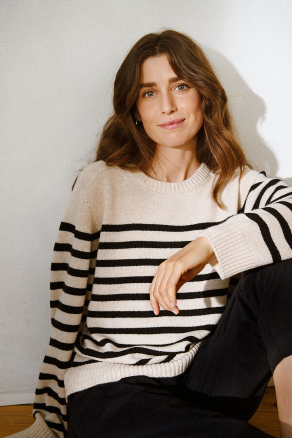 Niaka Knit Pullover in Black Stripe - Adorn Boutique