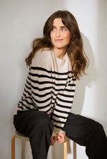 Part Two Niaka Knit Pullover in Black Stripe