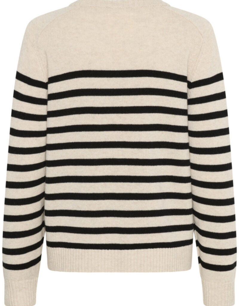 Part Two Niaka Knit Pullover in Black Stripe