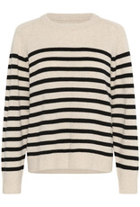 Part Two Niaka Knit Pullover in Black Stripe