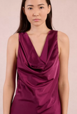 Molly Bracken Myiam Cowl Neck Tank in Dark Pink