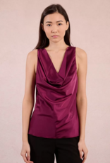 Molly Bracken Myiam Cowl Neck Tank in Dark Pink