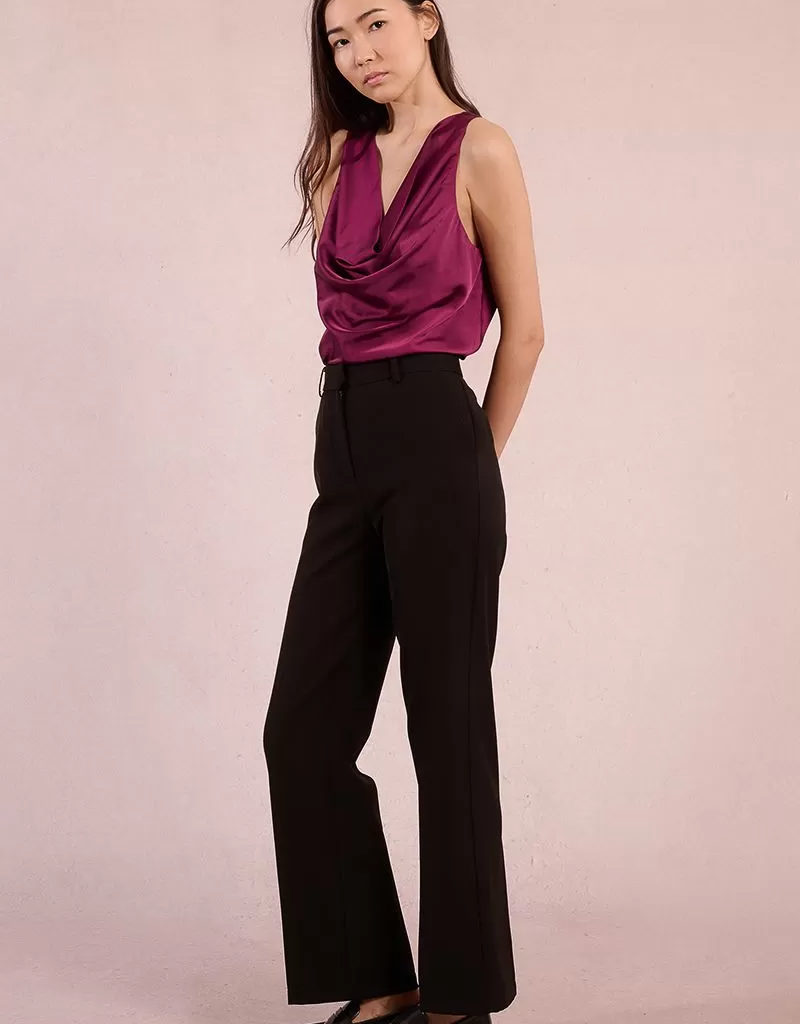 Molly Bracken Myiam Cowl Neck Tank in Dark Pink