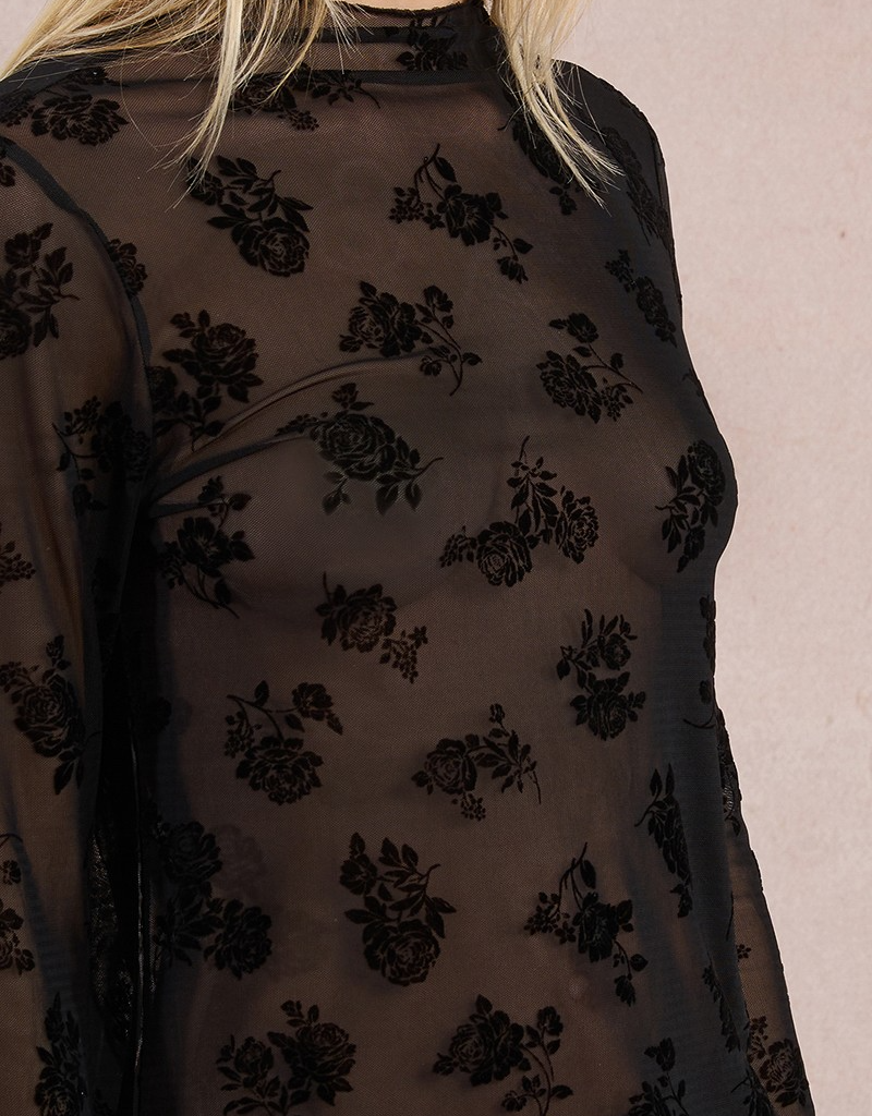 Molly Bracken Isolde Velvet Flocked Top