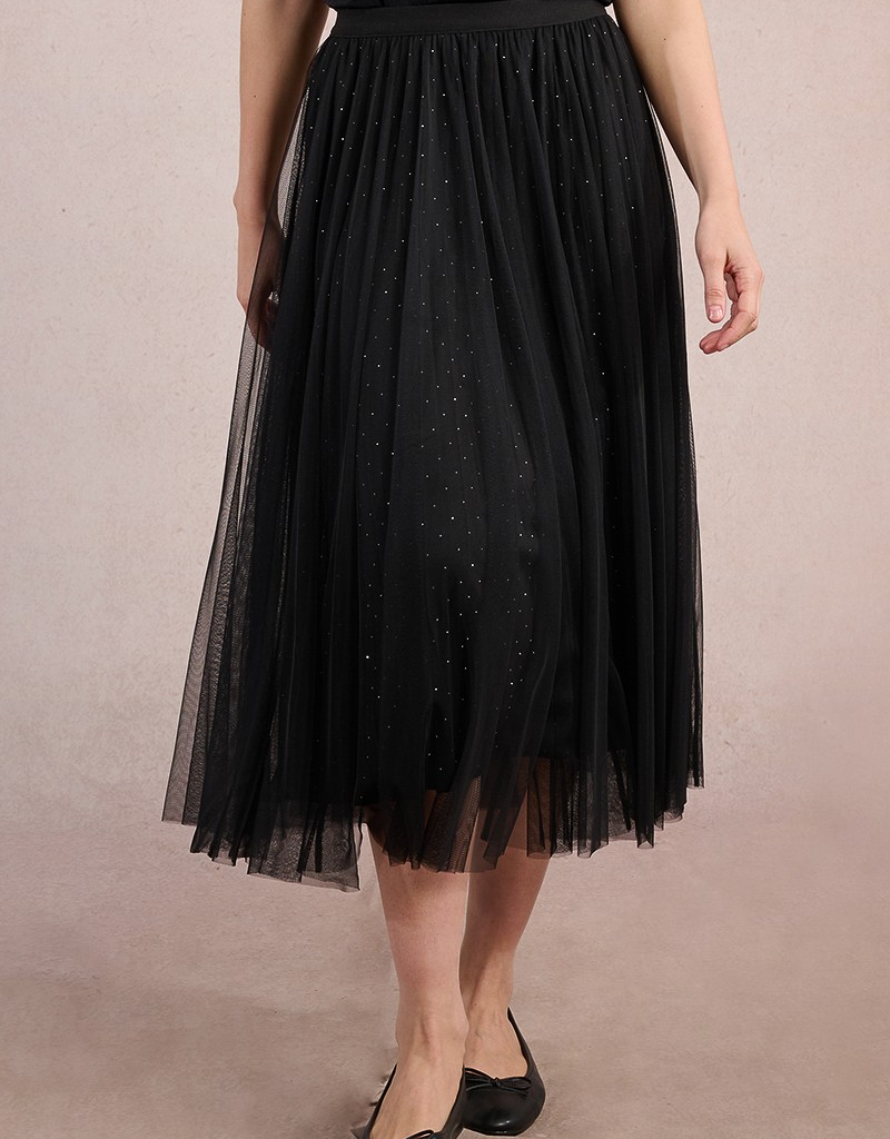 Molly Bracken Larkin Pleated Tulle and Rhinestone Skirt