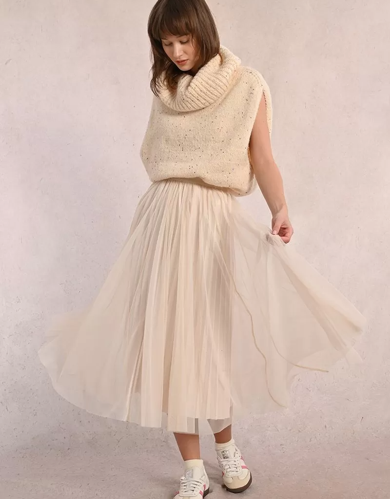Molly Bracken Larkin Pleated Tulle and Rhinestone Skirt