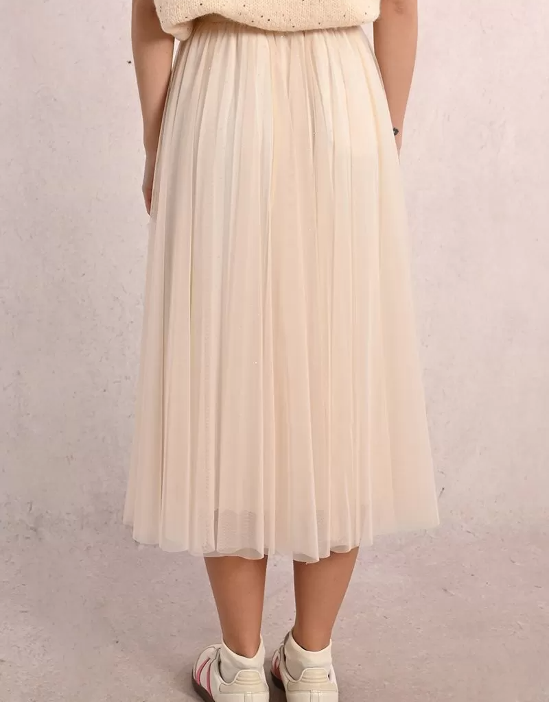 Molly Bracken Larkin Pleated Tulle and Rhinestone Skirt