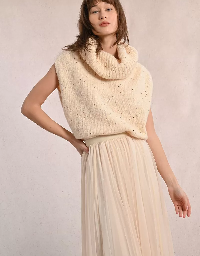 Molly Bracken Larkin Pleated Tulle and Rhinestone Skirt