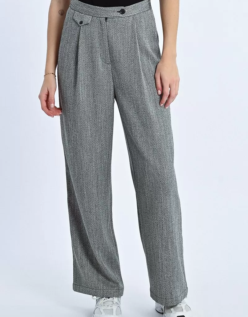 Molly Bracken Adler Trousers in Black Herringbone