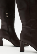 Billini Blythe Stacked Heel Boot in Chocolate Brown