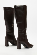 Billini Blythe Stacked Heel Boot in Chocolate Brown