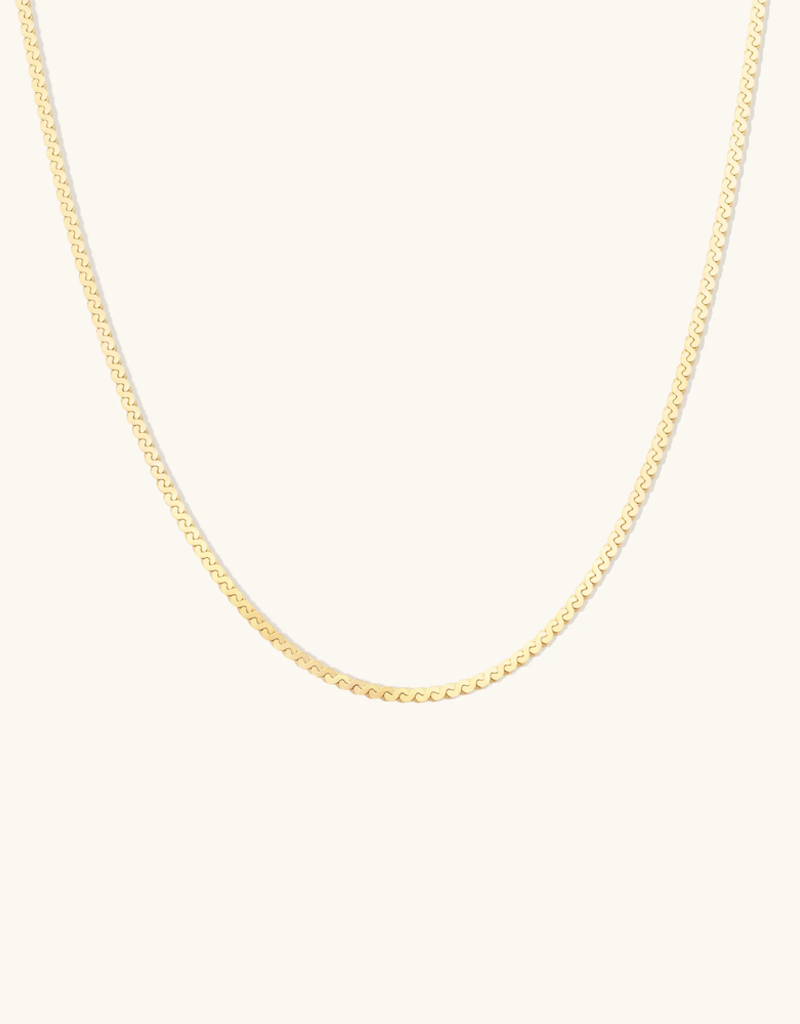 Leah Alexandra Serpentine Chain Necklace - Gold