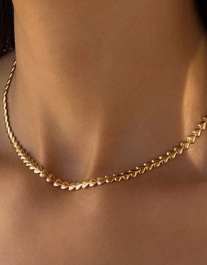 Leah Alexandra Herringheart Chain Necklace - Gold