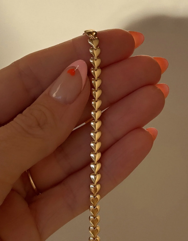 Leah Alexandra Herringheart Chain Necklace - Gold