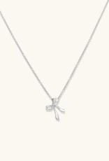 Leah Alexandra Bow Necklace - Silver