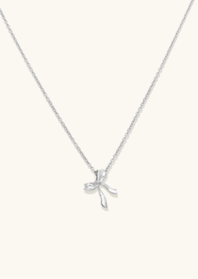 Leah Alexandra Bow Necklace in Silver
