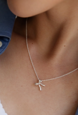 Leah Alexandra Bow Necklace - Silver