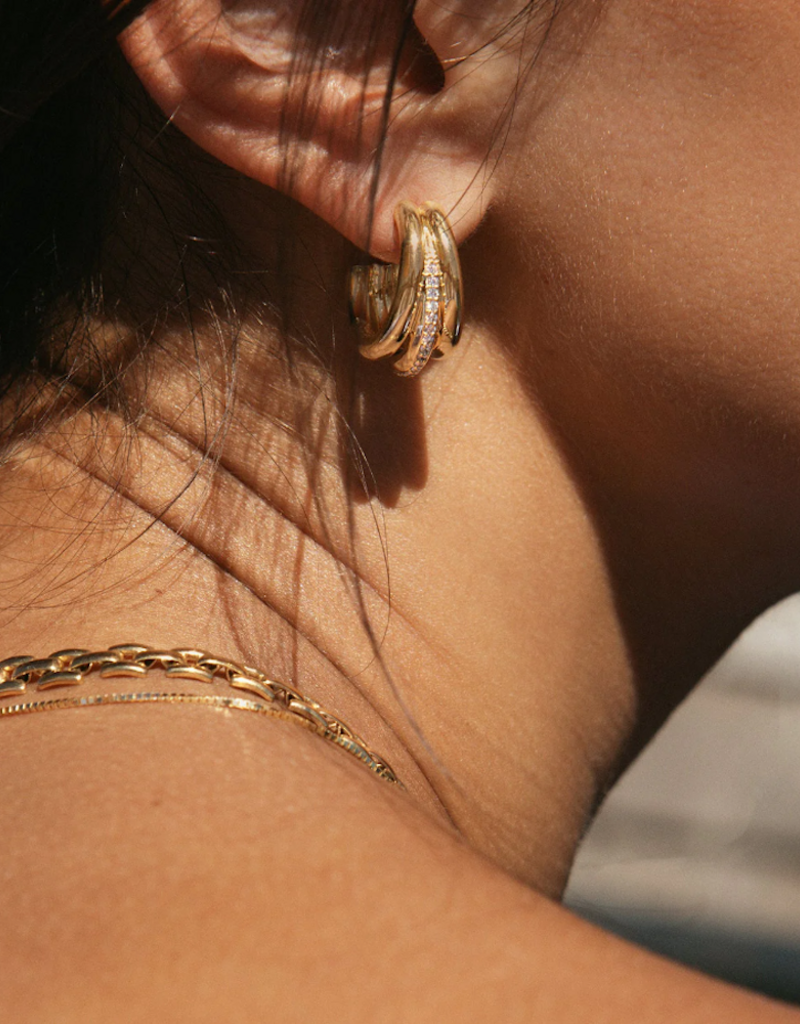 Leah Alexandra Triplette Pave Hoops - CZ