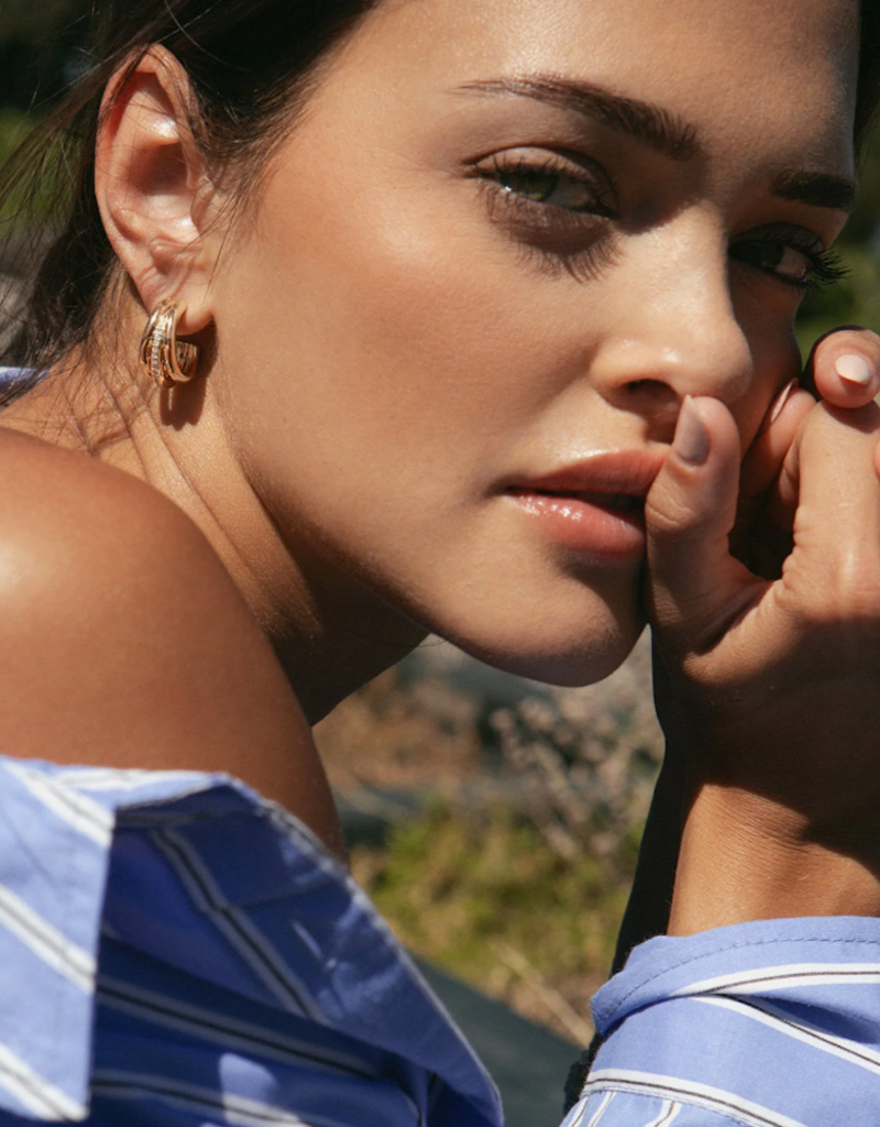 Leah Alexandra Triplette Pave Hoops - CZ