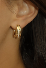 Leah Alexandra Triplette Pave Hoops - CZ