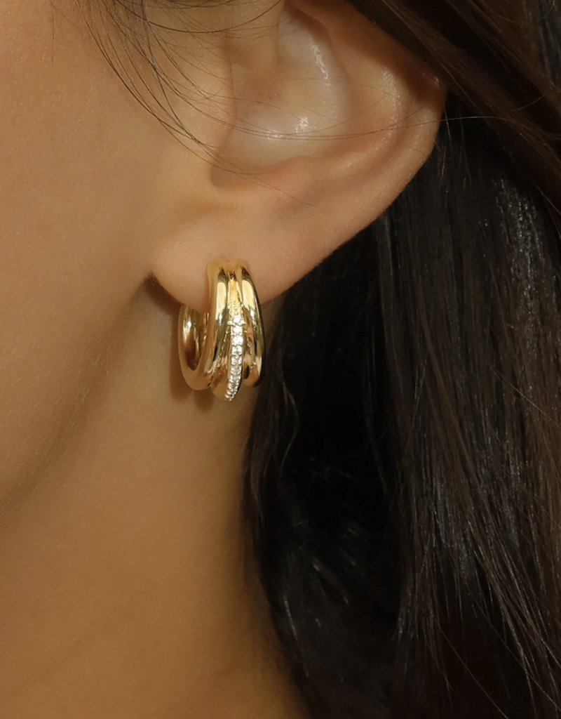 Leah Alexandra Triplette Pave Hoops - CZ