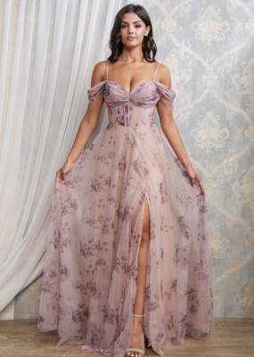 Soieblu Caralyn Maxi Dress in Mocha Rose Floral