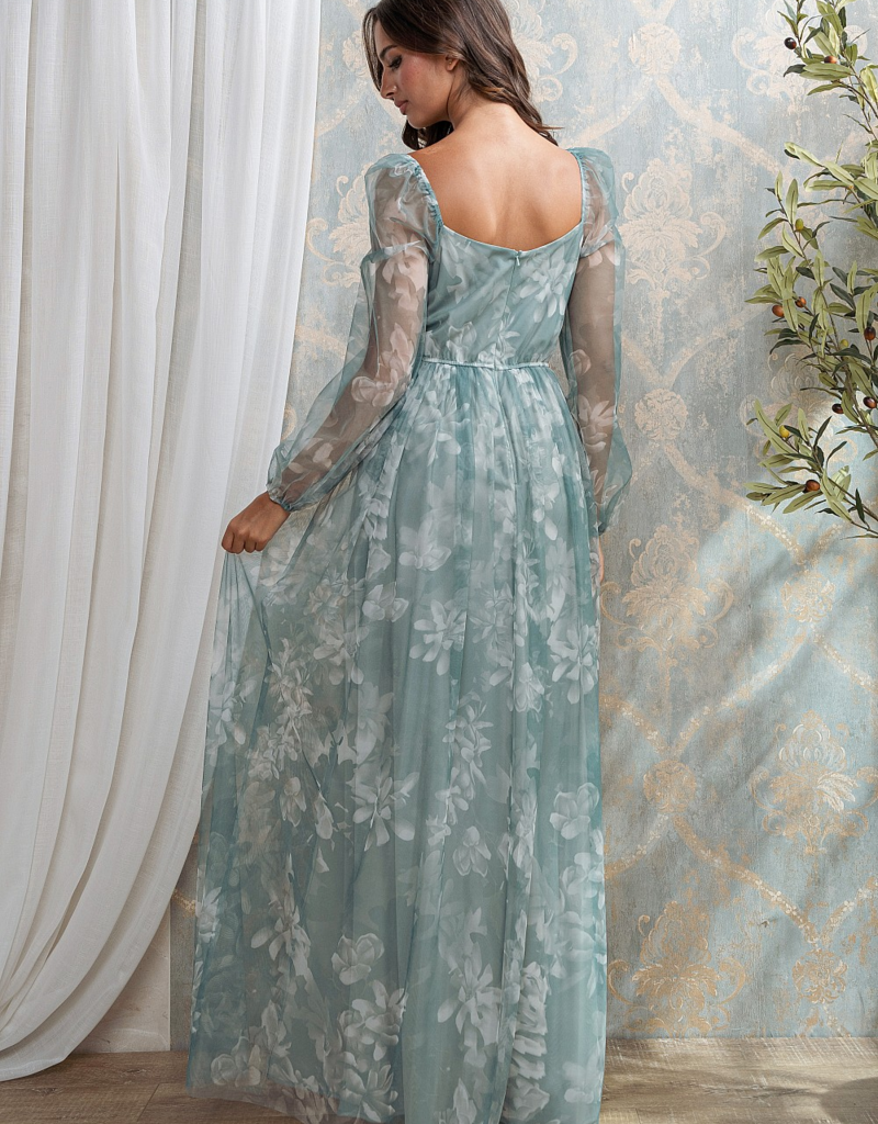 Soieblu Malina Chiffon Dress in Deep Sage