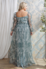 Soieblu Malina Chiffon Dress in Deep Sage