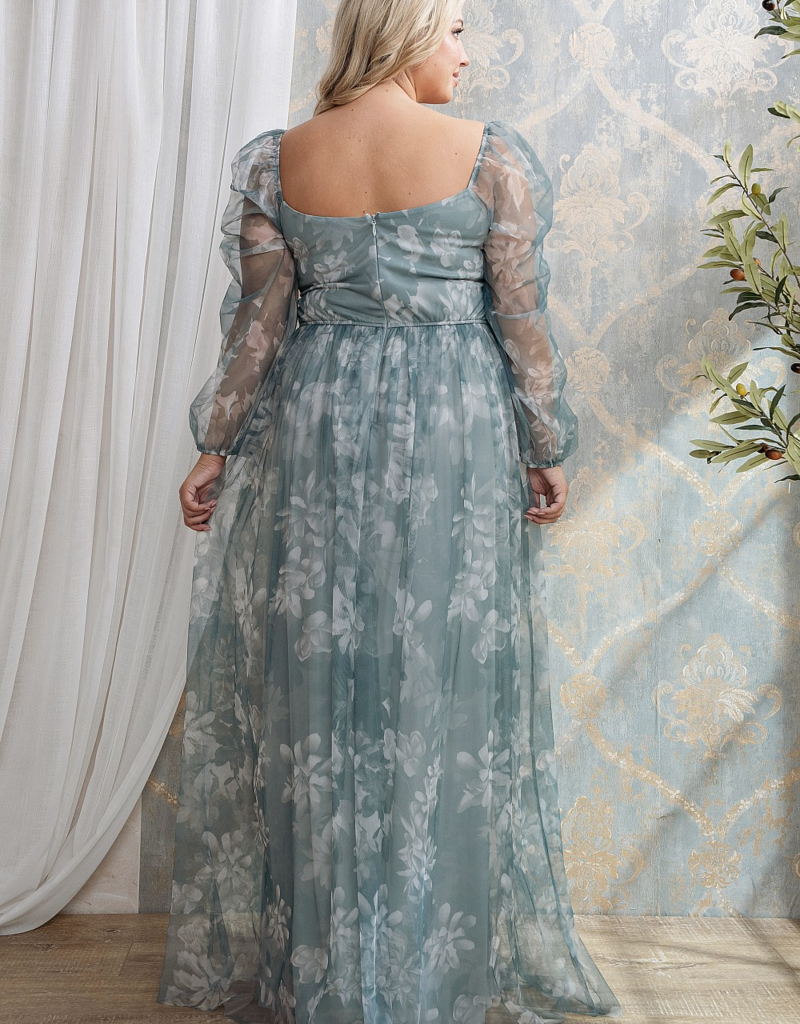 Soieblu Malina Chiffon Dress in Deep Sage