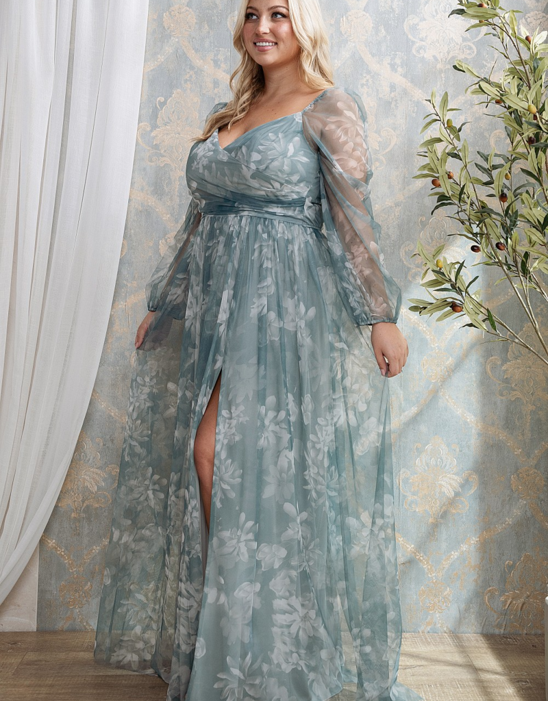 Soieblu Malina Chiffon Dress in Deep Sage