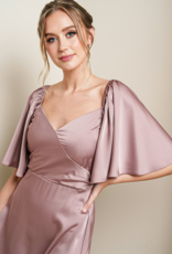 Soieblu Alexandra Satin Maxi Dress in Desert Rose